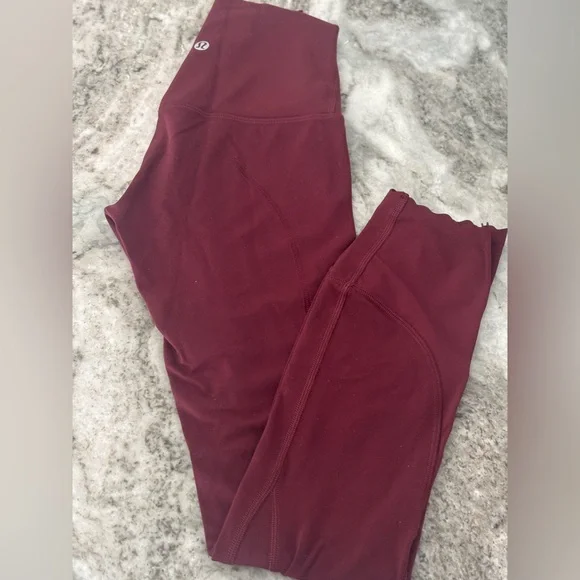 Lululemon Burgundy Leggings, SIZE 0 - Picture 6 of 7